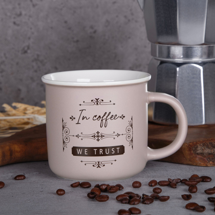 Kubek porcelanowy MORNING BREW 380ml taupe